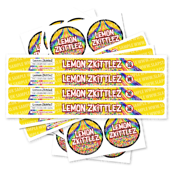 Lemon Zkittlez Pressitin Strain Labels - SLAPSTA