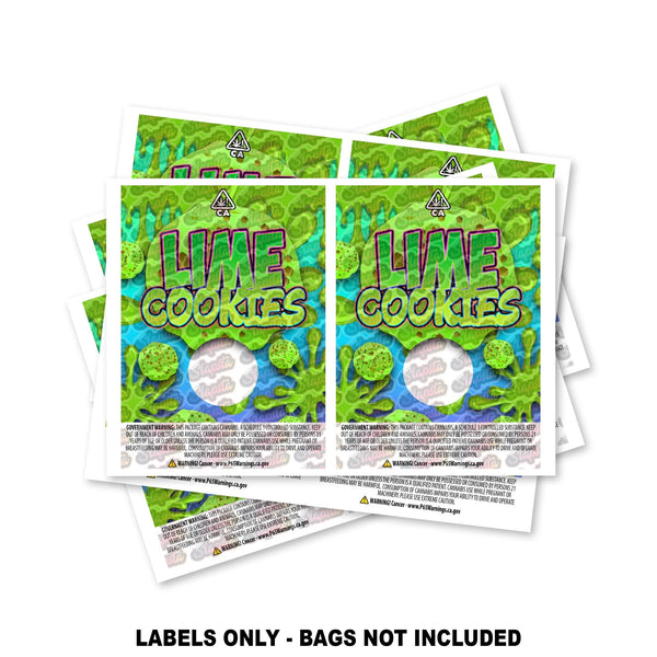Lime Cookies Mylar Bag Labels ONLY - SLAPSTA