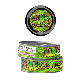 Lime Cookies Pre-Labeled 3.5g Self-Seal Tins