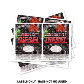 Étiquettes pour sacs en mylar London City Diesel UNIQUEMENT