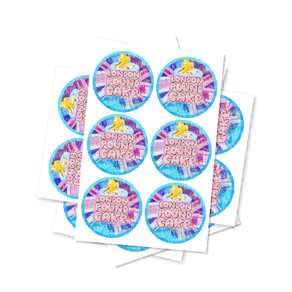 London Pound Cake Circular Stickers - SLAPSTA