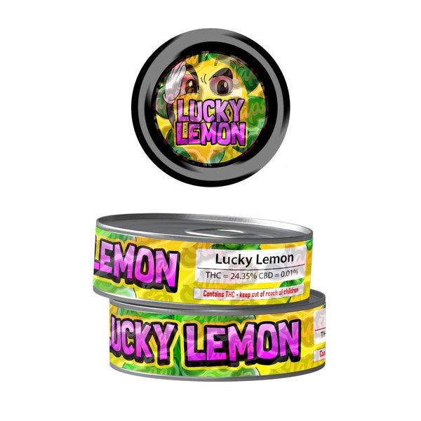 Lucky Lemon Pre-Labeled 3.5g Self-Seal Tins - SLAPSTA