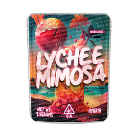 Sachets Mylar Litchi Mimosa pré-étiquetés 