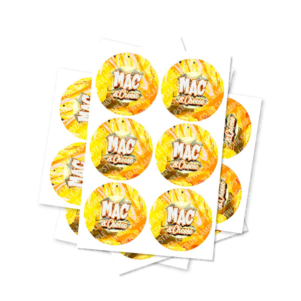 Mac N Cheese Circular Stickers - SLAPSTA