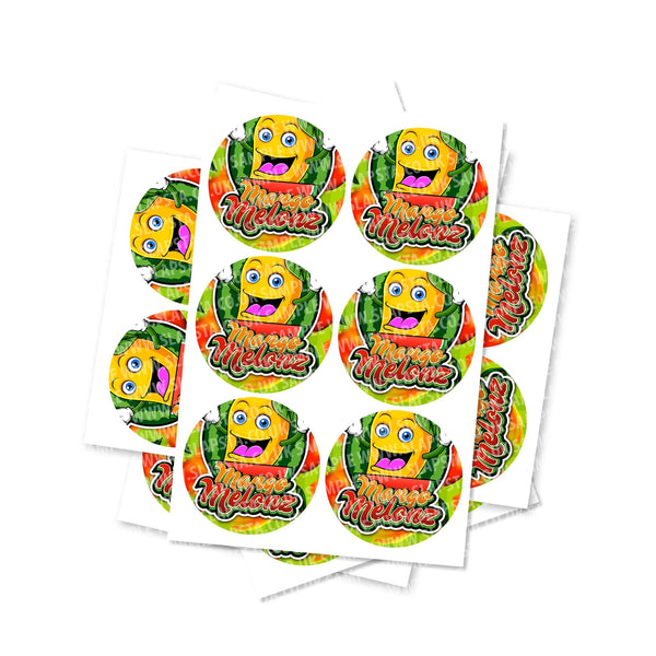 Mango Melons Circular Stickers - 2.5cm / 25pcs