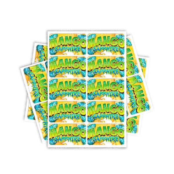 Mango Sapphire Rectangle / Pre-Roll Labels - SLAPSTA