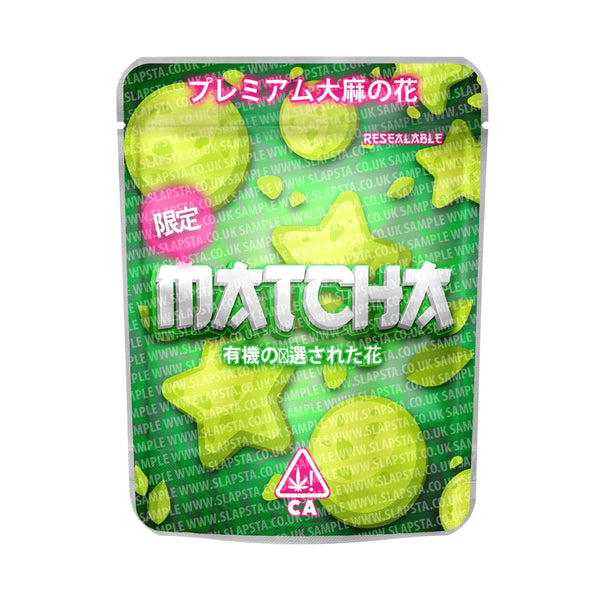 Matcha Mylar Pouches Pre-Labeled - SLAPSTA