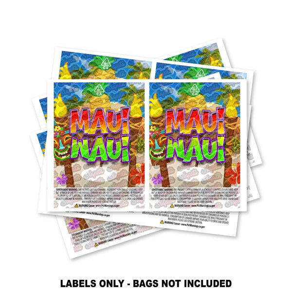 Maui Waui Mylar Bag Labels ONLY - SLAPSTA