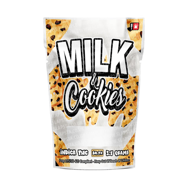 Milk And Cookies Mylar Pouches Pre-Labeled - SLAPSTA