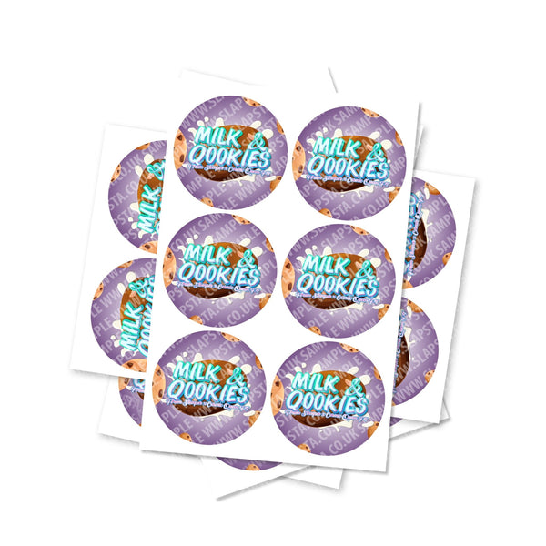 Milk And Qookies Circular Stickers - SLAPSTA