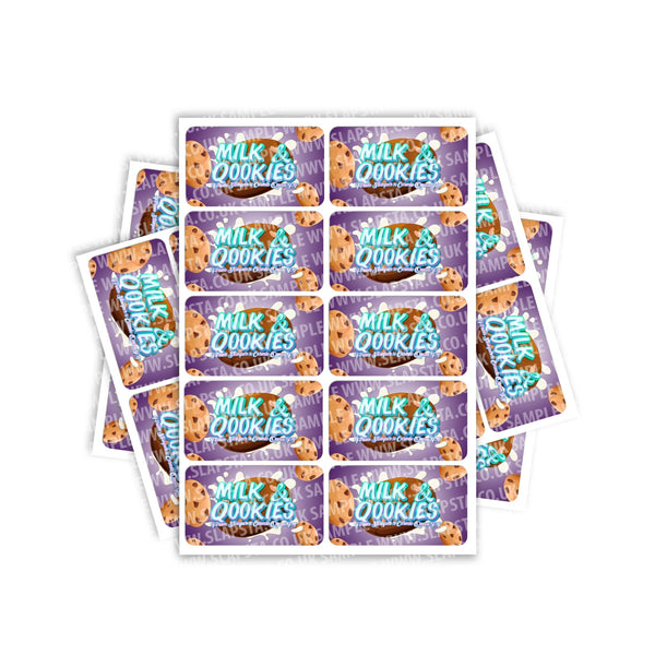 Milk And Qookies Rectangle / Pre-Roll Labels - SLAPSTA