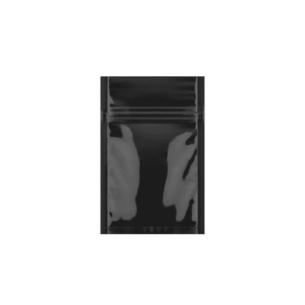 Mini Eighth Ounce (2g-3.5g) Single Seal Mylar Bags Black / Clear - SLAPSTA