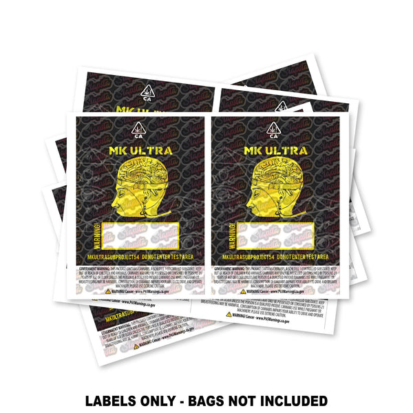 MK Ultra Mylar Bag Labels ONLY - SLAPSTA