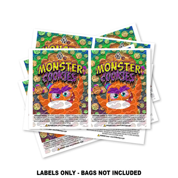 Monster Cookies Mylar Bag Labels ONLY - SLAPSTA