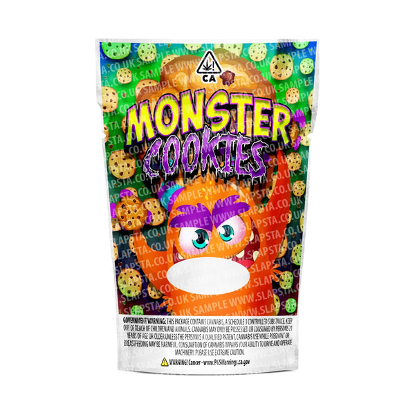 Monster Cookies Mylar Pouches Pre-Labeled - SLAPSTA