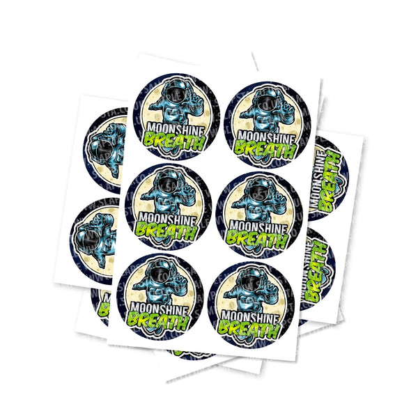 Moonshine Breath Circular Stickers - SLAPSTA