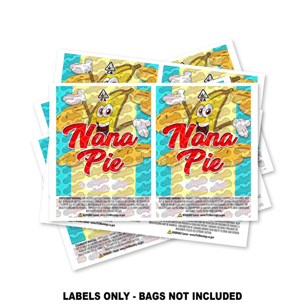 Nana Pie Mylar Bag Labels ONLY - SLAPSTA