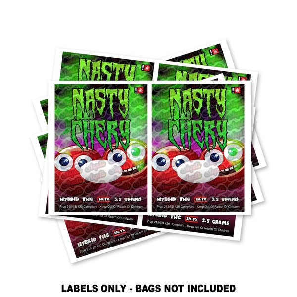 Nasty Cherry Mylar Bag Labels ONLY - SLAPSTA