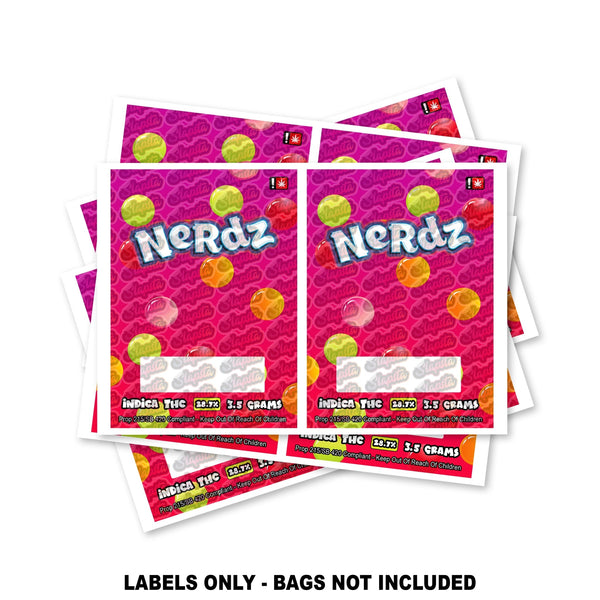 Nerdz Mylar Bag Labels ONLY - SLAPSTA