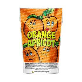 Orange Apricot Mylar Pouches Pre-Labeled