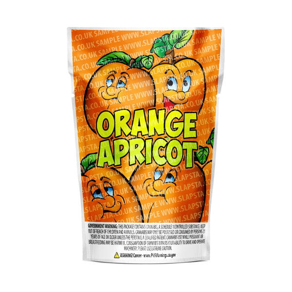 Orange Apricot Mylar Pouches Pre-Labeled - SLAPSTA