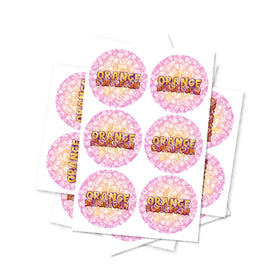 Orange Bubblegum Circular Stickers
