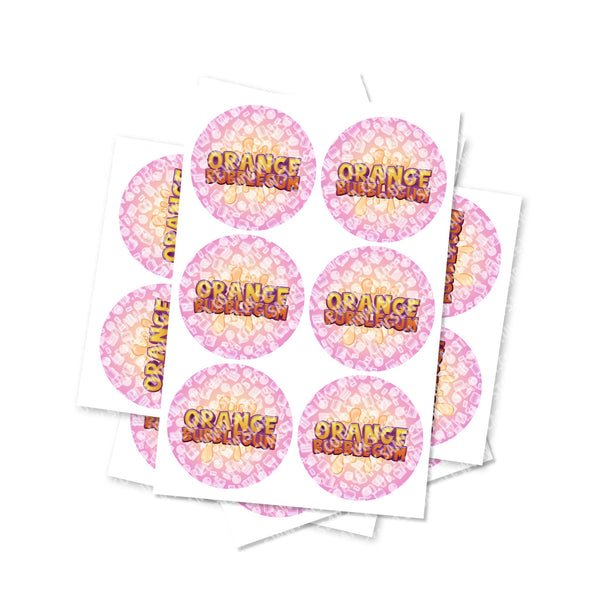 Orange Bubblegum Circular Stickers - SLAPSTA
