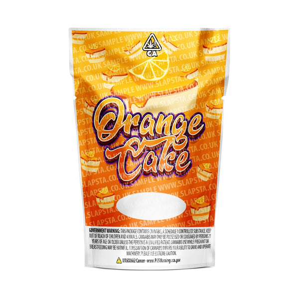 Orange Cake Mylar Pouches Pre-Labeled - SLAPSTA