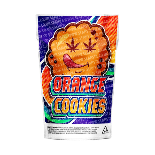 Orange Cookies Mylar Pouches Pre-Labeled - SLAPSTA