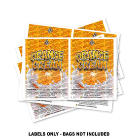 Étiquettes pour sacs Mylar couleur crème orange UNIQUEMENT