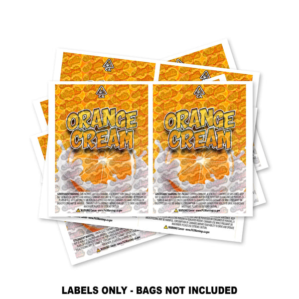 Orange Cream Mylar Bag Labels ONLY - SLAPSTA