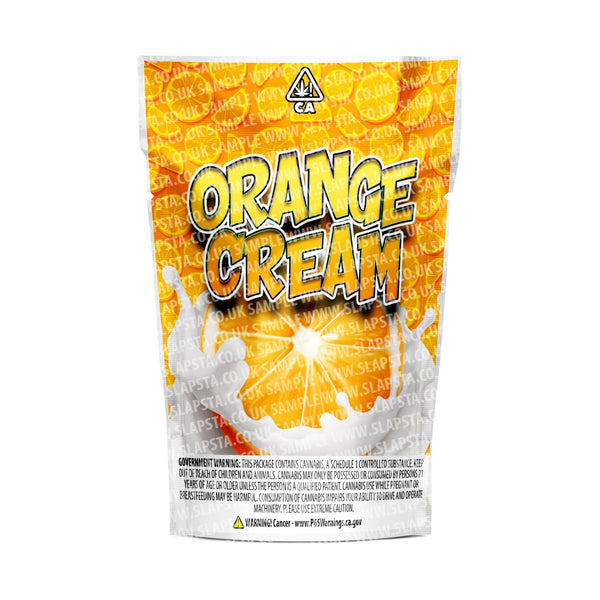 Orange Cream Mylar Pouches Pre-Labeled - SLAPSTA