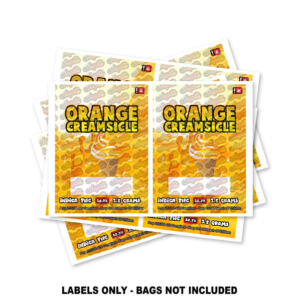 Orange Creamsicle Mylar Bag Labels ONLY - SLAPSTA