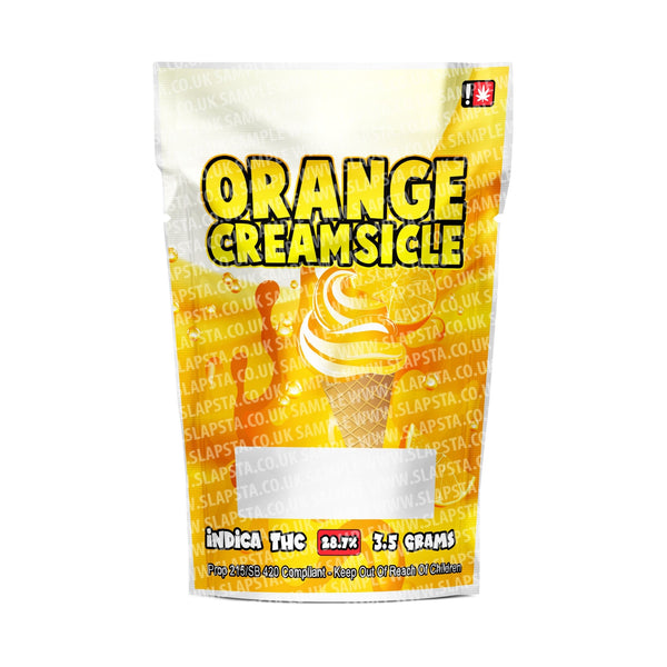 Orange Creamsicle Mylar Pouches Pre-Labeled - SLAPSTA