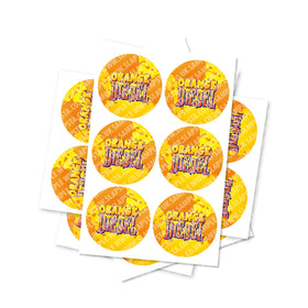 Orange Diesel Circular Stickers