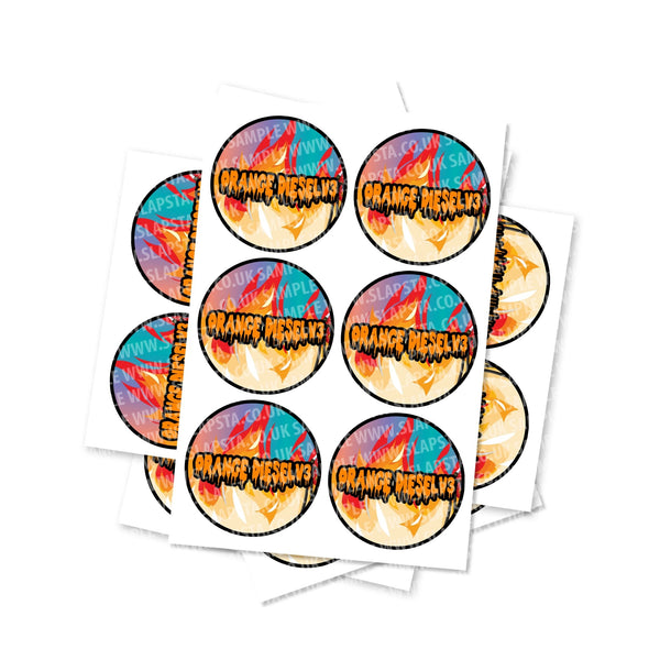 Orange Diesel V3 Circular Stickers - SLAPSTA