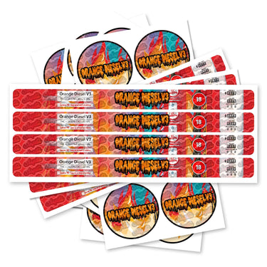 Orange Diesel V3 Pre - Labeled 3.5g Self - Seal Tins - 60pcs