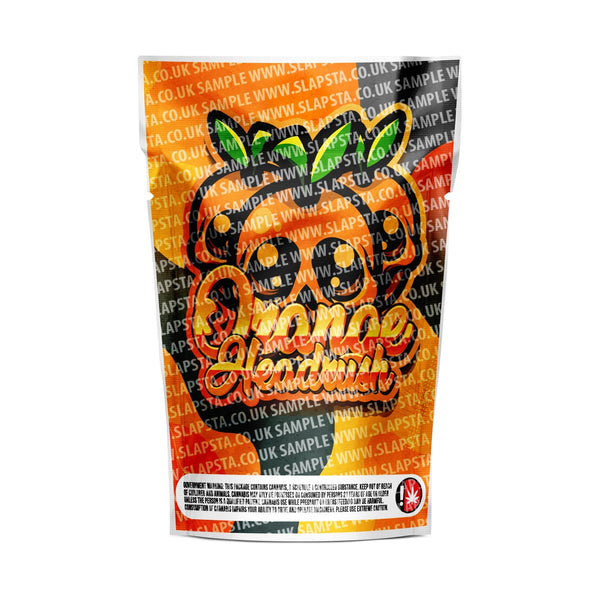 Orange Headrush Mylar Pouches Pre-Labeled - SLAPSTA