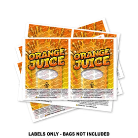 Étiquettes pour sacs Mylar pour jus d'orange UNIQUEMENT