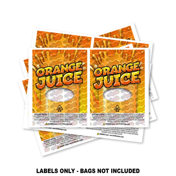 Orange Juice Mylar Bag Labels ONLY - SLAPSTA