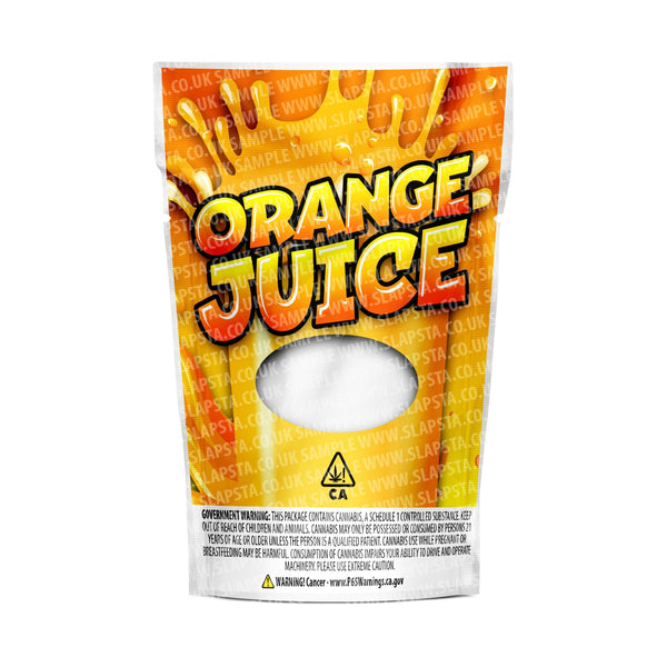Orange Juice Mylar Pouches Pre-Labeled - SLAPSTA