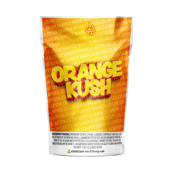 Orange Kush Mylar Pouches Pre-Labeled - SLAPSTA