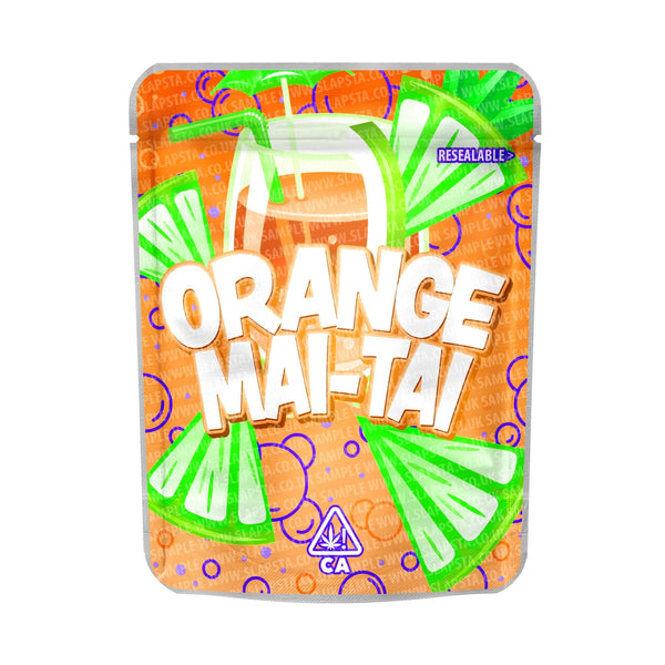 Orange Mai Tai Mylar Pouches Pre-Labeled - SLAPSTA