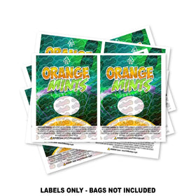 Étiquettes pour sacs Mylar Orange Mints UNIQUEMENT