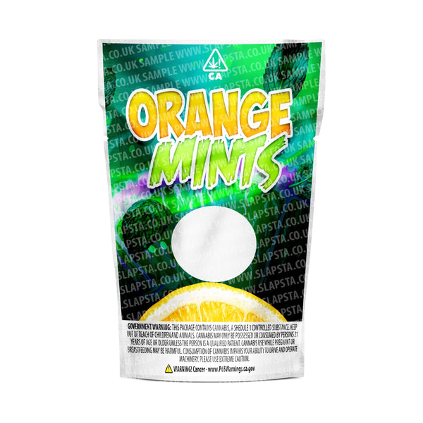 Orange Mints Mylar Pouches Pre-Labeled - SLAPSTA