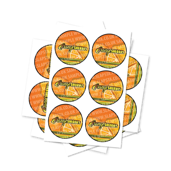 Orange Sherbet Circular Stickers - SLAPSTA