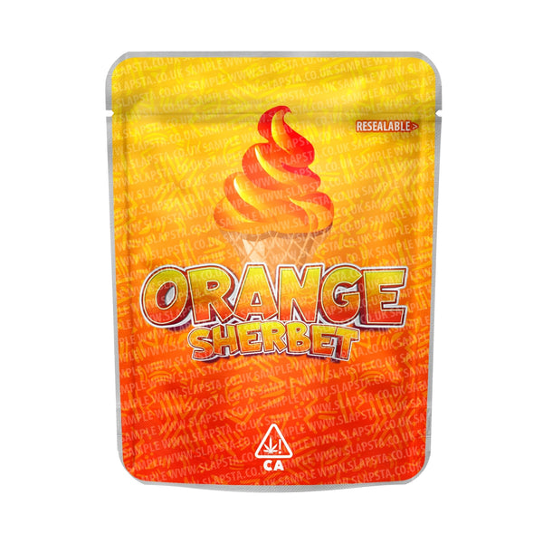 Orange Sherbet Mylar Pouches Pre-Labeled - SLAPSTA