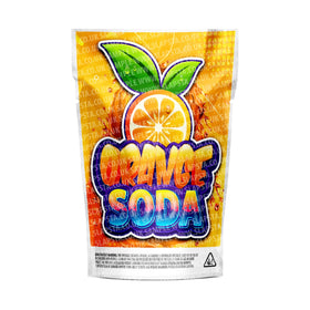 Orange Soda Mylar Pouches Pre-Labeled