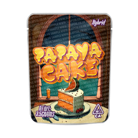 Papaya Cake Mylar Pouches Pre-Labeled