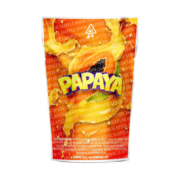 Papaya Mylar Pouches Pre-Labeled - SLAPSTA